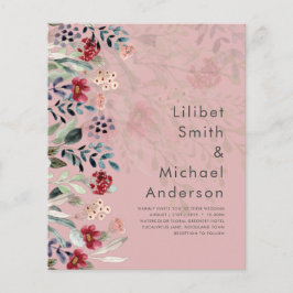 Flyer Sublime Burgundy Blue Wildflower Elegant