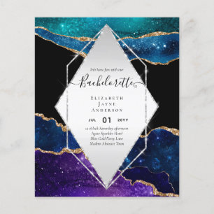 Flyer Sublime Glittery AGATE Festa de solteira Invite