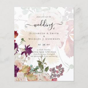 Flyer Sublime Mulberry laranja Floral Wedding Suite