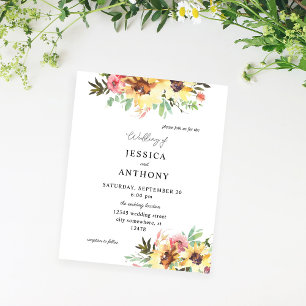 Flyer Sumário de Girassol Casamento Floral