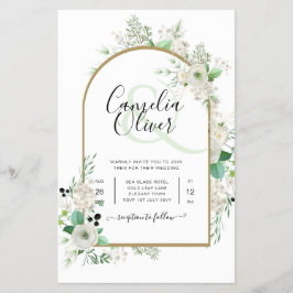 Flyer Summer White Roses Emerald Sage Greenerding WEDDIN
