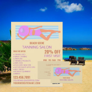 Flyer Sunbather, Tanning Salon Advertising