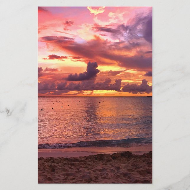 Flyer Sunset de praia tropical (Frente)