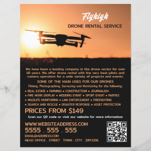 Flyer Sunset Drone Silhouette, Empresa de Aluguer de Dro
