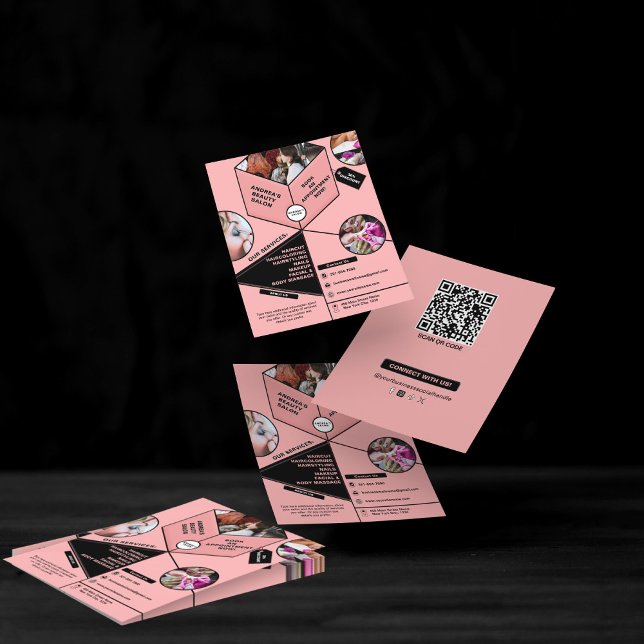 Flyer Suntuoso Rosa Moderno para Salão Profissional Adic (Criador carregado)