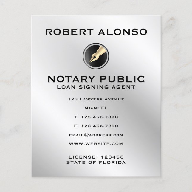 Flyer Superfície de textura metálica clara e falsa com l (Frente)