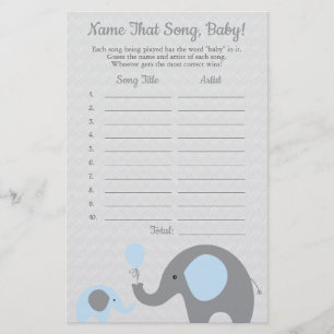 Flyer Suposição azul do elefante o jogo do chá de