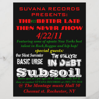 Flyer SUVANA RECORDS APRESENTA: "Melhor tarde, então..."