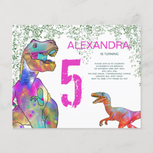 Flyer T Rex 5 Orçamento Festa de aniversário Convite de 