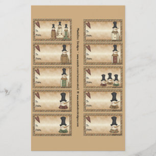 Flyer Tag em uma folha - 10 designs do presente dos