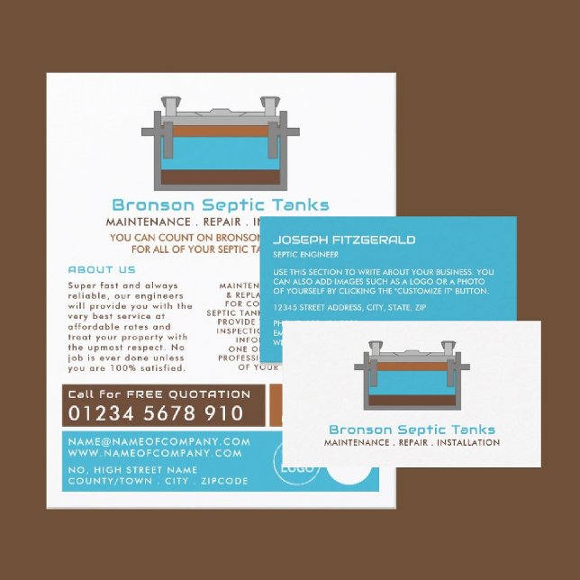 Flyer Tanque séptico, Empresa séptica, Engenheiro séptic (Criador carregado)