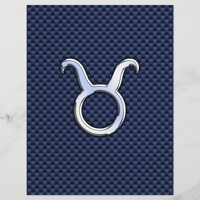 Flyer Taurus Zodiac Decor Marinho Azul Fibra de Carbono  (Frente)