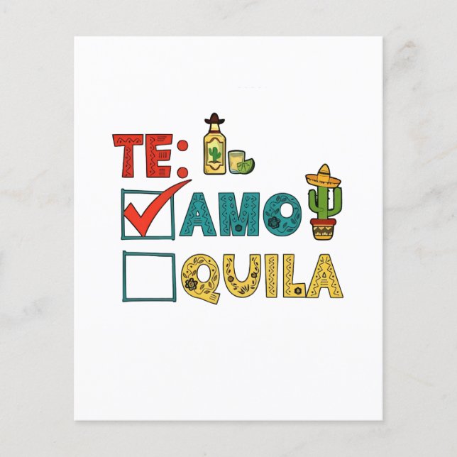 Flyer Te Amo Tequila Cinco De Mayo Funny (Frente)