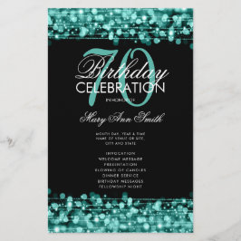 Flyer Teal do Programa de Aniversário do Elegante 70 com