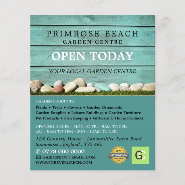 Flyer Teal Fence, Jardim Central, Horticulturista (Frente)