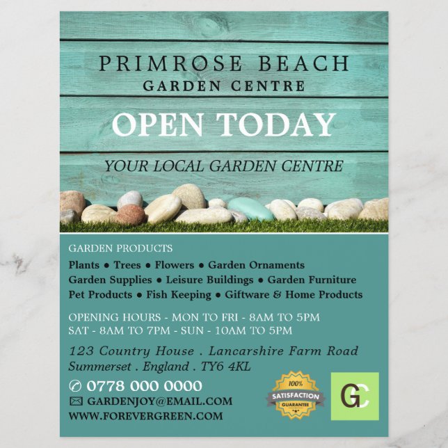 Flyer Teal Fence, Jardim Central, Horticulturista (Frente)