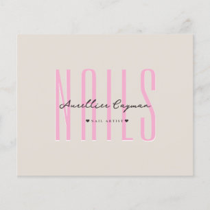 Flyer Técnica de Unha Minimal Pink Sand Salão de Beleza