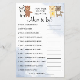 Flyer Teddy Bears Como você conhece a mamãe como um jogo