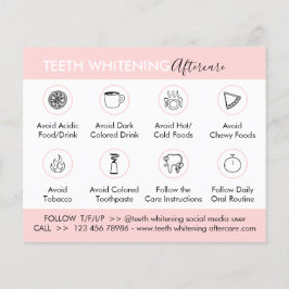 Flyer Teeth Whitening Aftercare Instruction Caring Tip