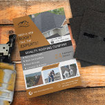 Flyer Telhado Dourado<br><div class="desc">Projetado para o proprietário, gerente ou funcionário da empresa de telhados. Todo texto e fotos são 100% personalizáveis. Este produto é uma forma excelente de promover sua empresa e gerar vendas. Por 1BizChoice (direitos reservados).</div>