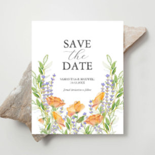 Flyer Tema De Casamento De Flores Selvagens Salvar A Dat