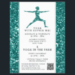 Flyer Tendy Aqua Glitter Effect Yoga Classe Publicidade<br><div class="desc">Os Folhetos De Publicidade Da Classe Yoga Do Efeito Glitter Da Tendy Aqua Pela Loja De Cartão de visita.</div>