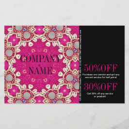 Flyer terapeuta de massagem de chakra fuchsia bohemiana 