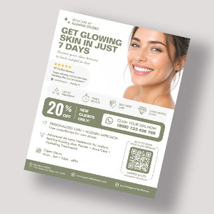 Flyer Terapeuta Minimalista de Medspa Esteticista Sage 