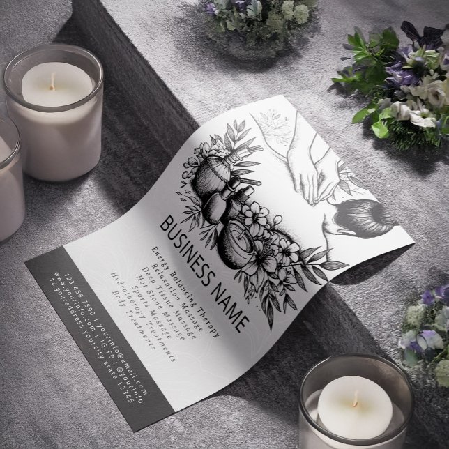 Flyer Terapêutica de Massagem Terapia Mãos Energia Spa B (Criador carregado)