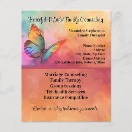 Flyer Terapia de Aconselhamento à Borboleta Arco-Íris Ps