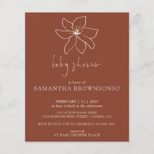 Flyer Terracotta Chá de fraldas do Orçamento Botânico Mo