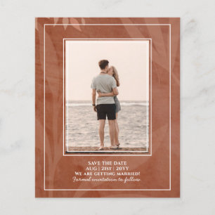 Flyer Terracotta Dourada Foto Casamento Salvar Data