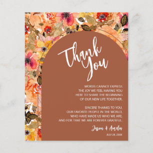 Flyer Terracotta Floral WedPlate Obrigado