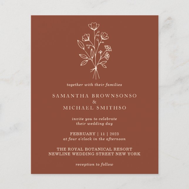 Flyer Terracotta Flower Buquê Boho Budget Boticals (Frente)