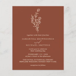 Flyer Terracotta Ivory Buquê Orçamento Moderno Botânico