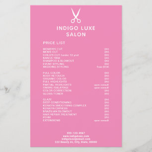 Flyer Tesoura de Salão de Cabelo - Lista de Preços de Se