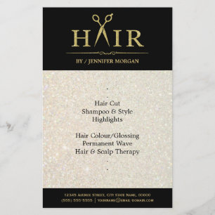 Flyer Tesouras Dourados do salão de beleza do