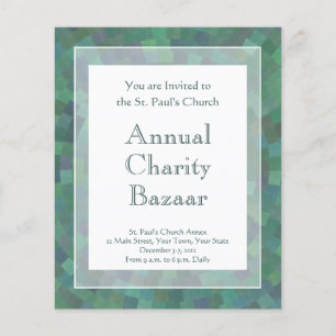 Flyer Teste padrão geométrico do verde elegante da