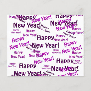 Flyer texto de ano novo feliz roxo
