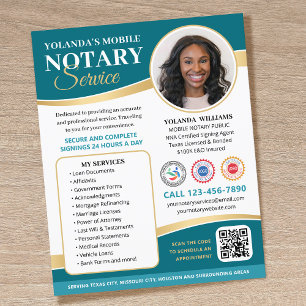 Flyer Texto de Código QR Público de Notário do Na moda M