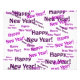 Flyer texto de feliz ano novo roxo (Frente)