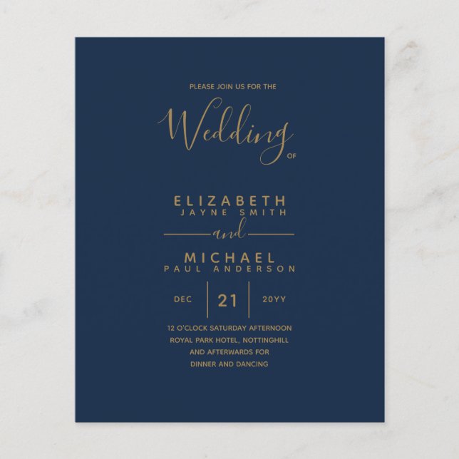 Flyer Texto Dourado monocromático monocromático Elegante (Frente)