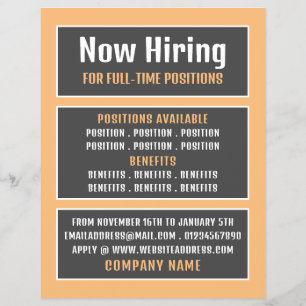 Flyer Texto in a box, Anúncio de recrutamento de vagas d