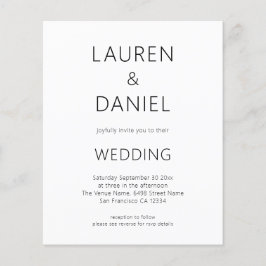 Flyer Texto Minimalista do PAPEL Código QR Casamento Bra