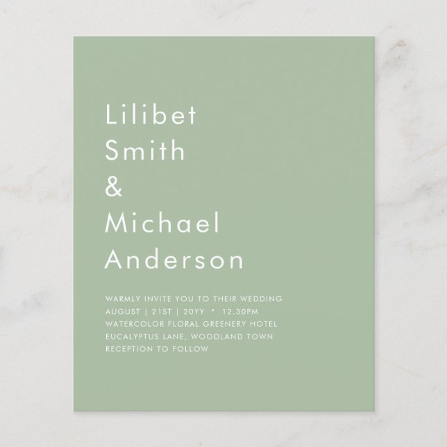 Flyer Texto Monocromático Verde Da Apple Sage (Frente)