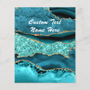 Flyer Texto Personalizado Da Turquesa Azul Azul-Teal Dou