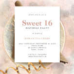 Flyer Texto simples do PAPEL Blush Sweet 16 Aniversário<br><div class="desc">PAPEL Texto Simples Escamotear O Doce Convite Para 16 De Aniversário. Um PAPEL de preço totalmente personalizável,  não uma placa,  alternativo de 4, 5 x 5, 6 polegadas fornecido SEM envelopes (A6 é o tamanho mais próximo do ajustado).</div>