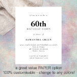 Flyer Texto simples do PAPEL Qualquer Convidado de 60º a<br><div class="desc">Texto simples em preto-e-branco ou qualquer convite de aniversário a cores 60. Um PAPEL de preço totalmente personalizável,  não uma placa,  alternativo de 4, 5 x 5, 6 polegadas fornecido SEM envelopes (A6 é o tamanho mais próximo do ajustado).</div>