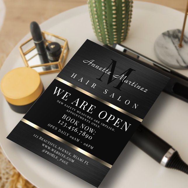 Flyer Textura falsa de metal preto elegante (Criador carregado)