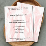 Flyer Textura Moderna e Elegante Rosa Claro Artista de M<br><div class="desc">Modelo de menu / folheto de design elegante para profissionais relacionados à beleza (maquiagem, cosmetologia, consultor de beleza). Design simples e elegante com textura em fundo rosa claro. Se precisar de ajuda para personalizar este produto, por favor entre em contato conosco.</div>
